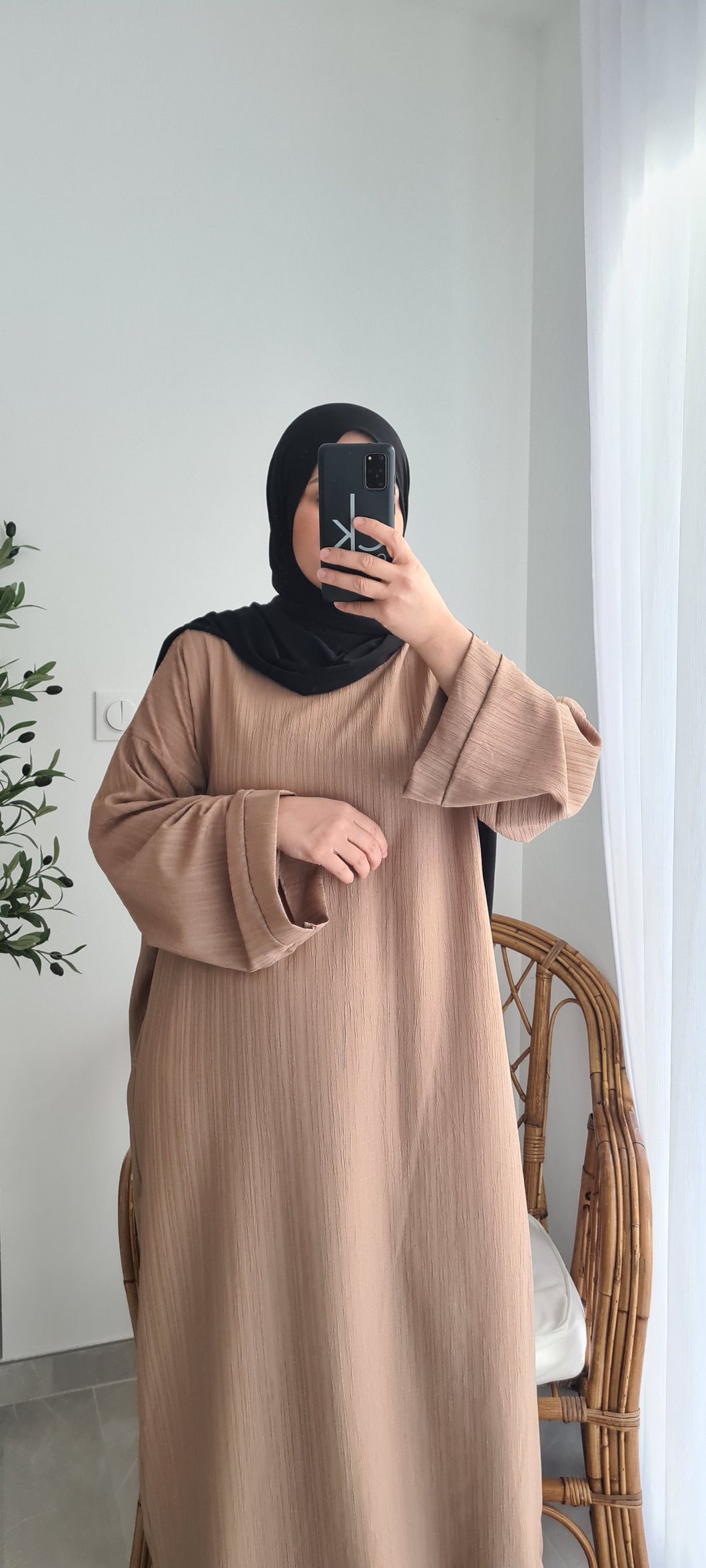 Robe légère TEXTURÉ-TAUPE