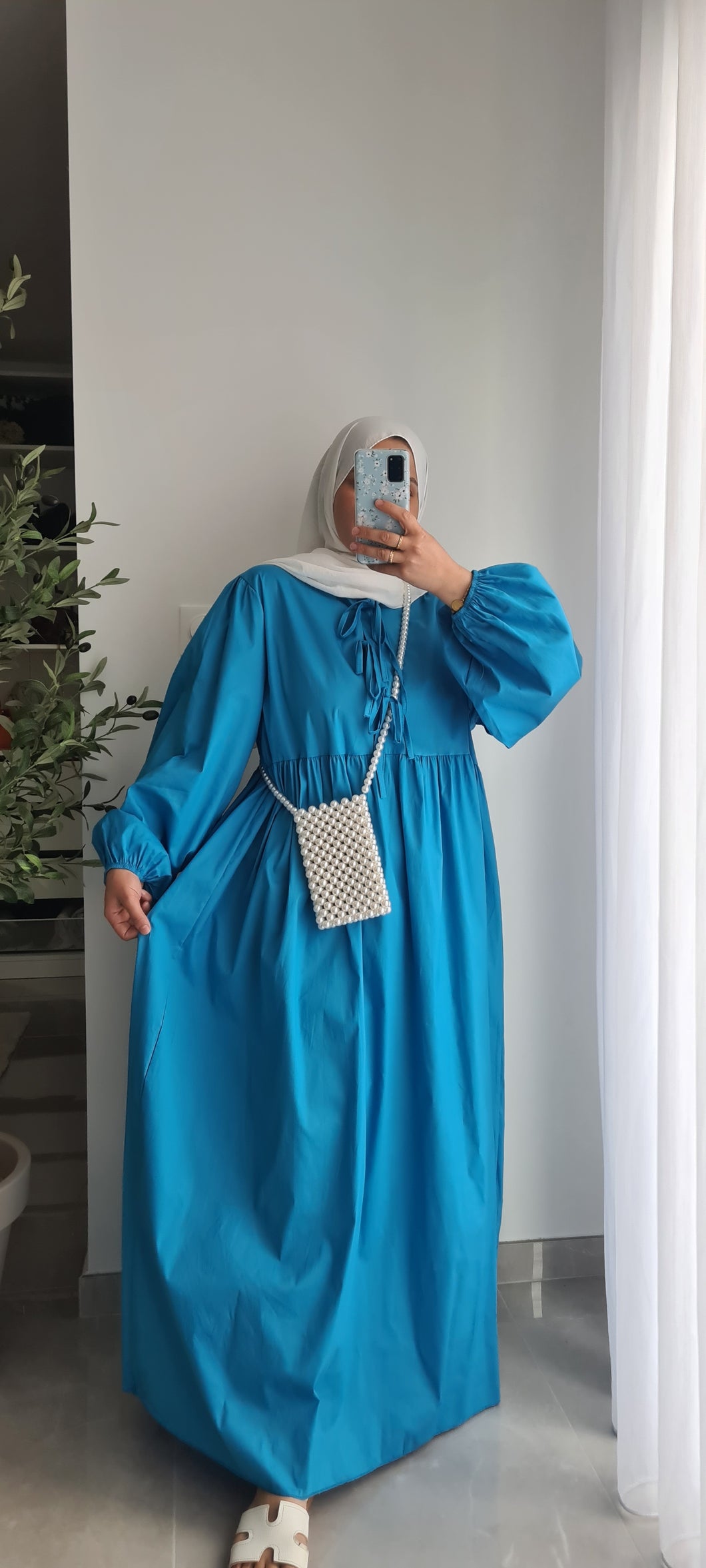 ROBE FLORA-TURQUOISE