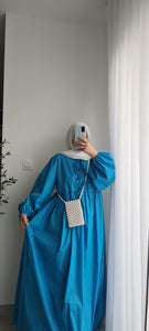 ROBE FLORA-TURQUOISE