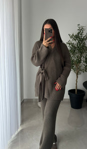 Ensemble tricot noeud - TAUPE