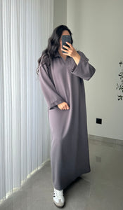 Robe polo longue - GRIS