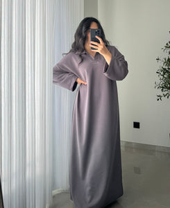 Robe polo longue - GRIS