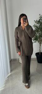 Ensemble tricot noeud - TAUPE