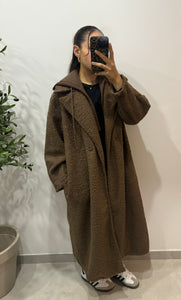 Manteau capuche Teddy - MARRON