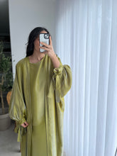 Charger l&#39;image dans la galerie, Abaya 2 pièces - VERT ANIS
