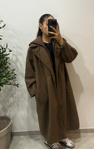 Manteau capuche Teddy - MARRON