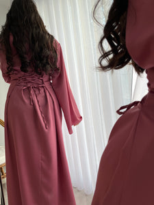 Robe manches évasés- Framboise