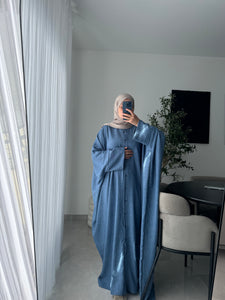 Abaya papillon-BLEU