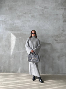 Robe en maille - GRIS