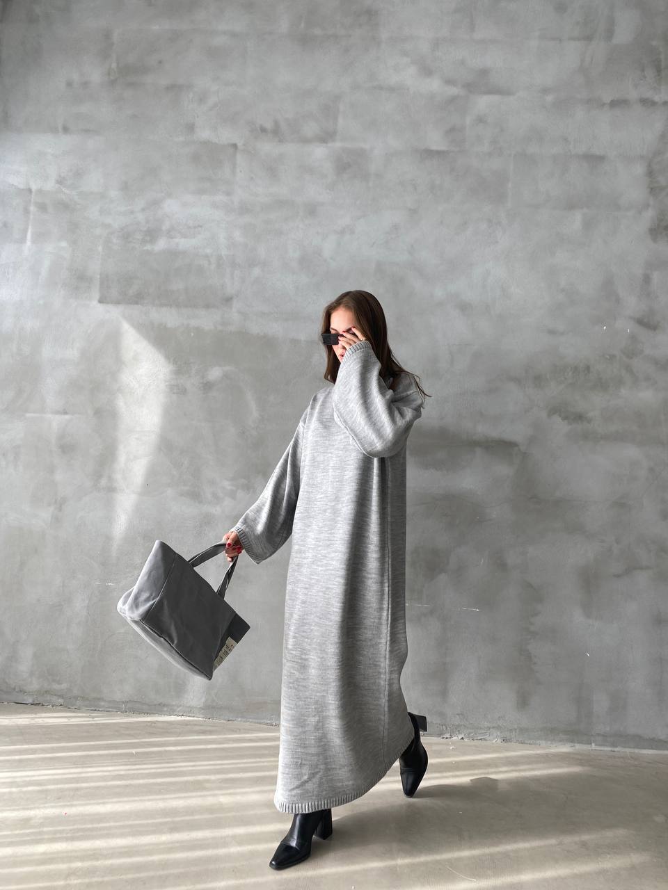 Robe en maille - GRIS