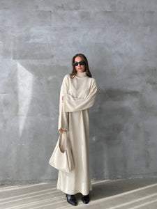 Robe en maille- Blanc cassé