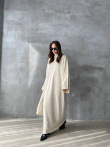 Robe en maille- Blanc cassé