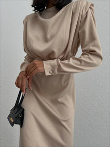 Robe mi Longue - Beige