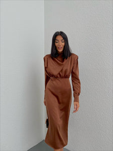 Robe mi Longue - Marron